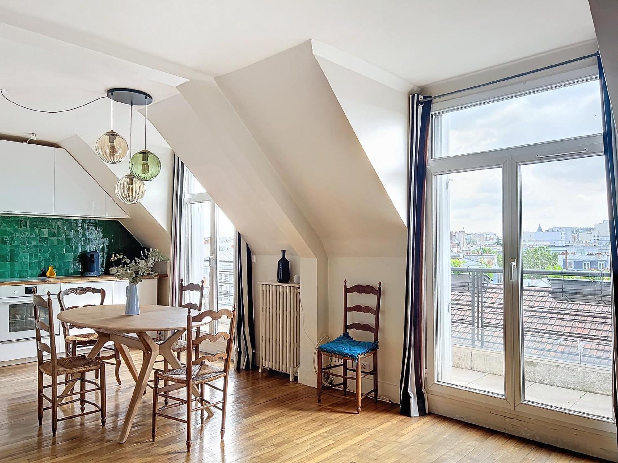 Apartment Balcony With View Of Montmartre Paris
